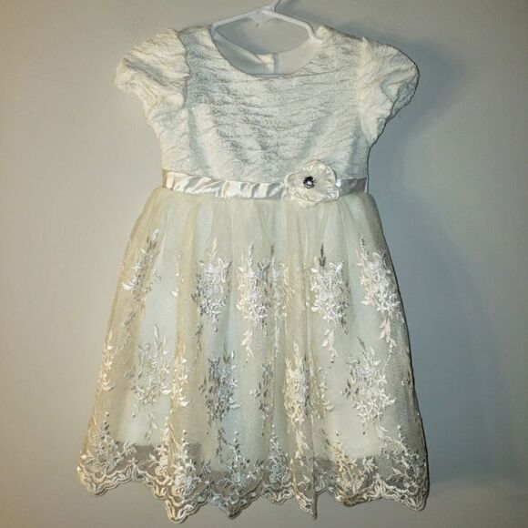 NANNETTE BABY IVORY WEDDING FORMAL DRESS SIZE 24 MONTHS - Picture 1 of 6
